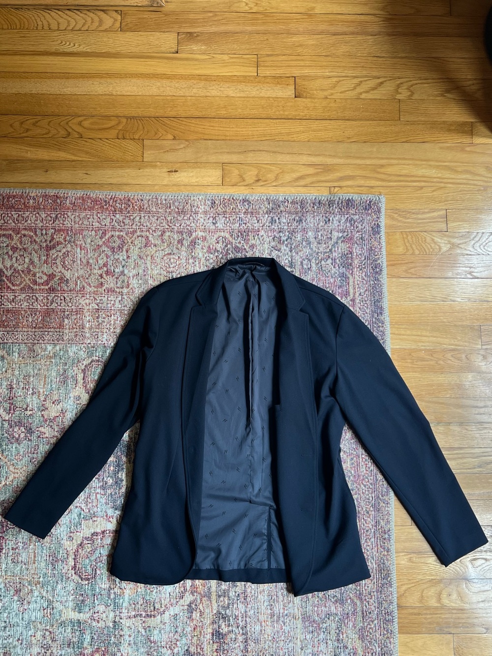 Men's Navy Open-Front Lightweight Blazer